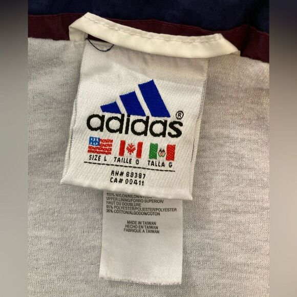 Vintage Adidas Track Jacket Women’s L Blue Maroon Stripe Full Zip Retro Y2K - Picture 7 of 10